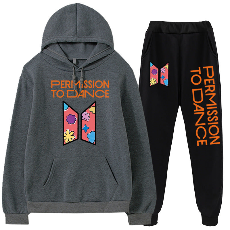 CONJUNTO DE SUDADERA CON CAPUCHA Y PANTALONES BTS PERMISSION TO DANCE