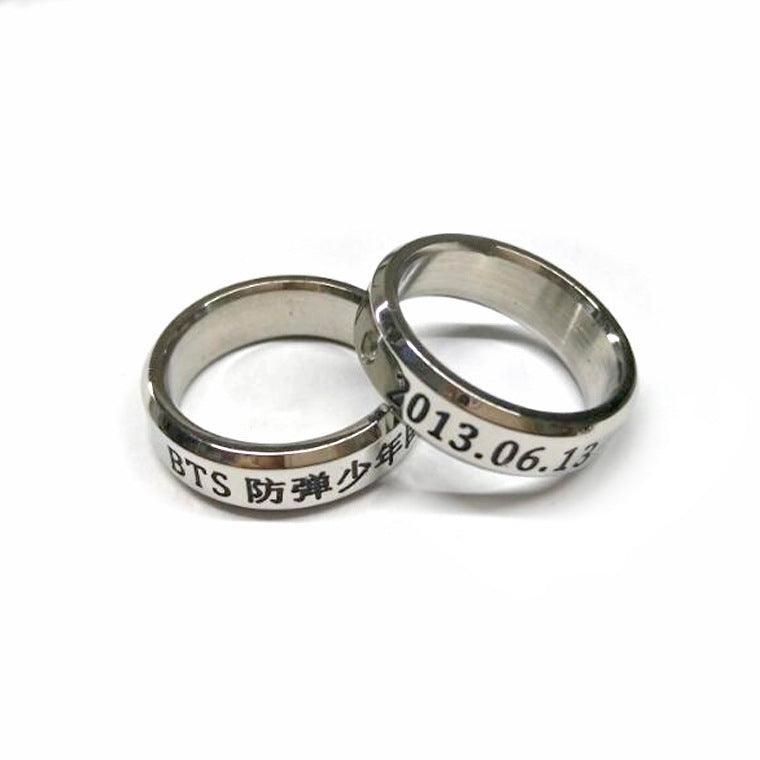 ANILLOS BTS PAR ACERO INOXIDABLE