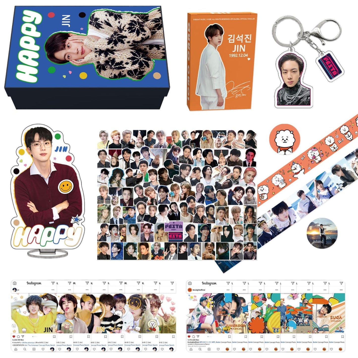 CAJA DE REGALO FELIZ DE JIN DE BTS