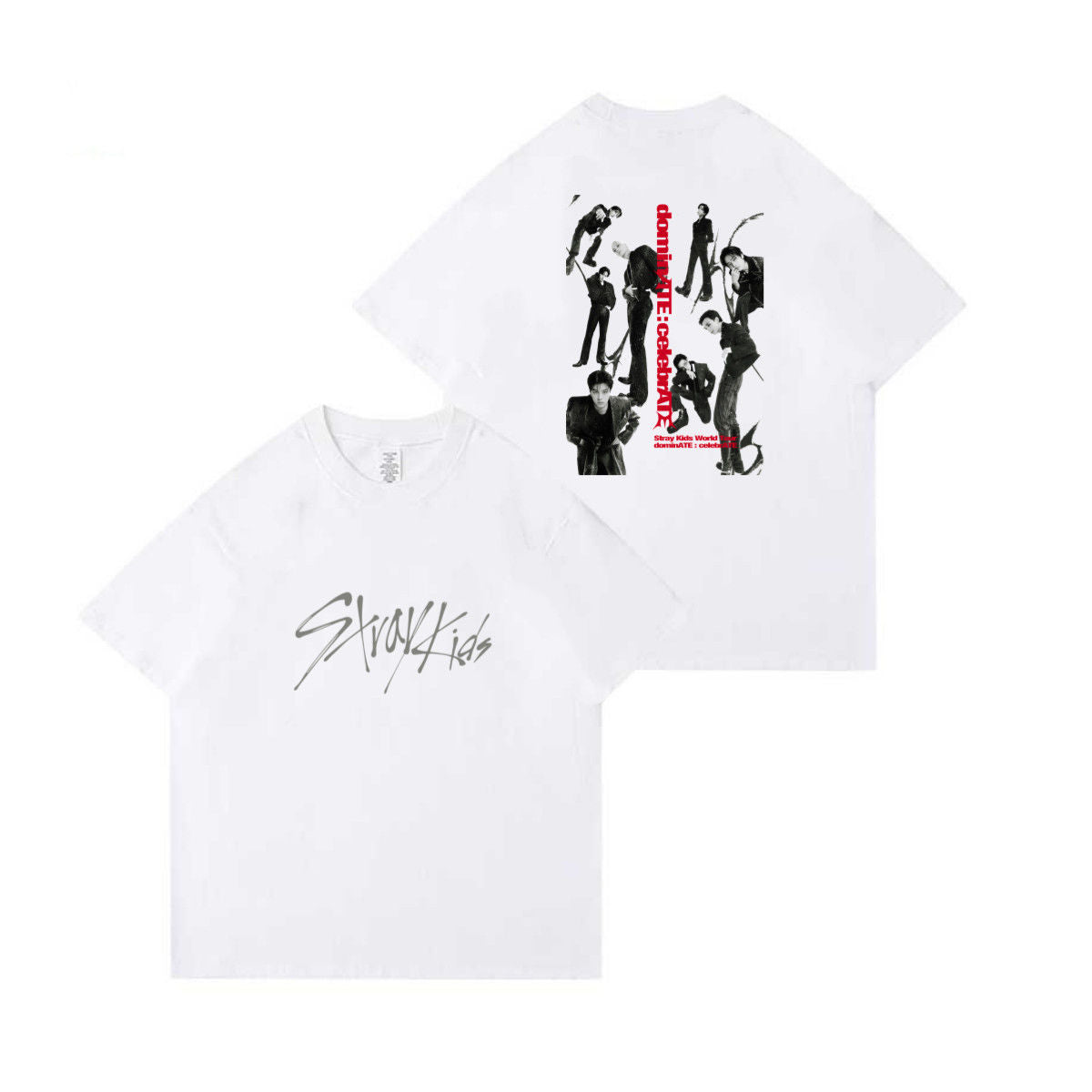 STRAY KIDS DOMINAN: CAMISETAS CELEBRATE 100% ALGODÓN
