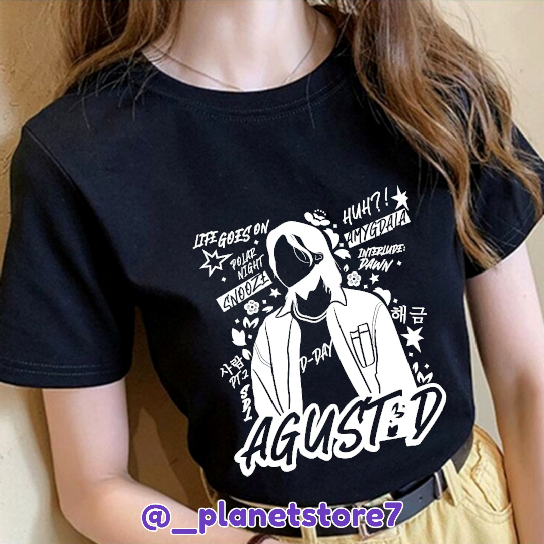 CAMISETA SUGA D'DAY AGUST D 100% ALGODÓN (blanco y negro)