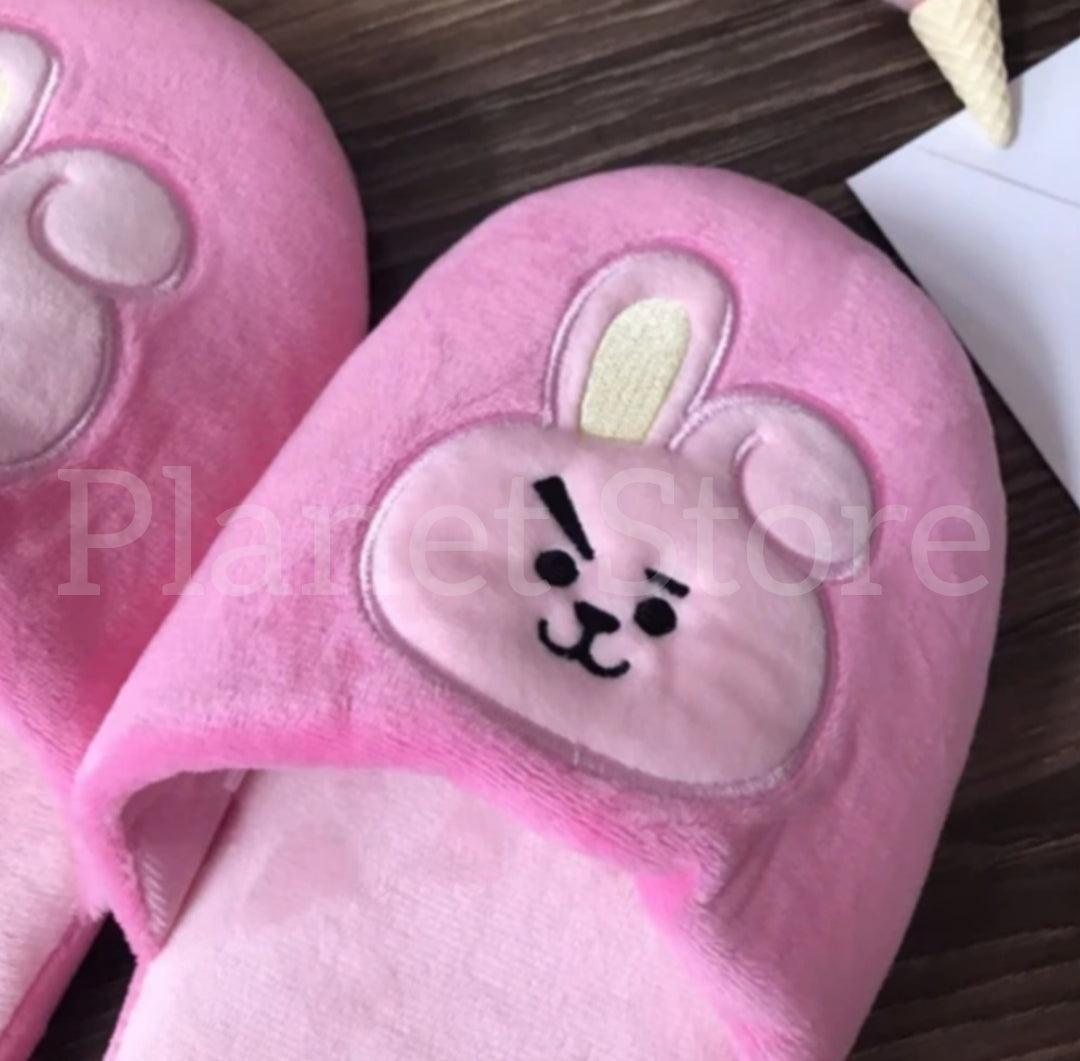 PANTUFLAS BORDADAS Y DE PELUCHE BT21
