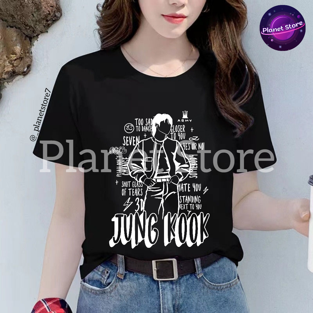 CAMISETA DORADA DE JUNGKOOK 100% ALGODÓN (blanca y negra)