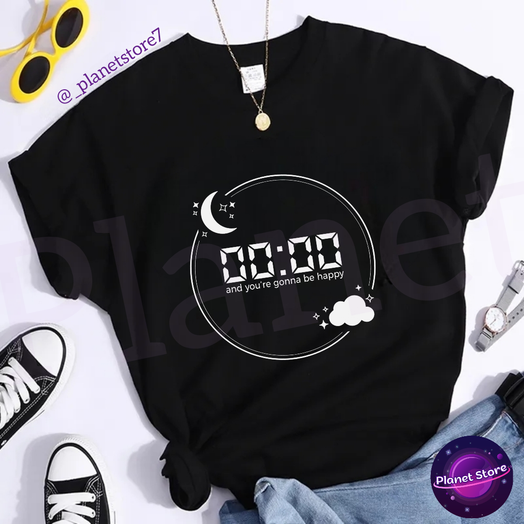 CAMISETA BTS ZERO O'CLOCK 100% ALGODÓN (blanco y negro)