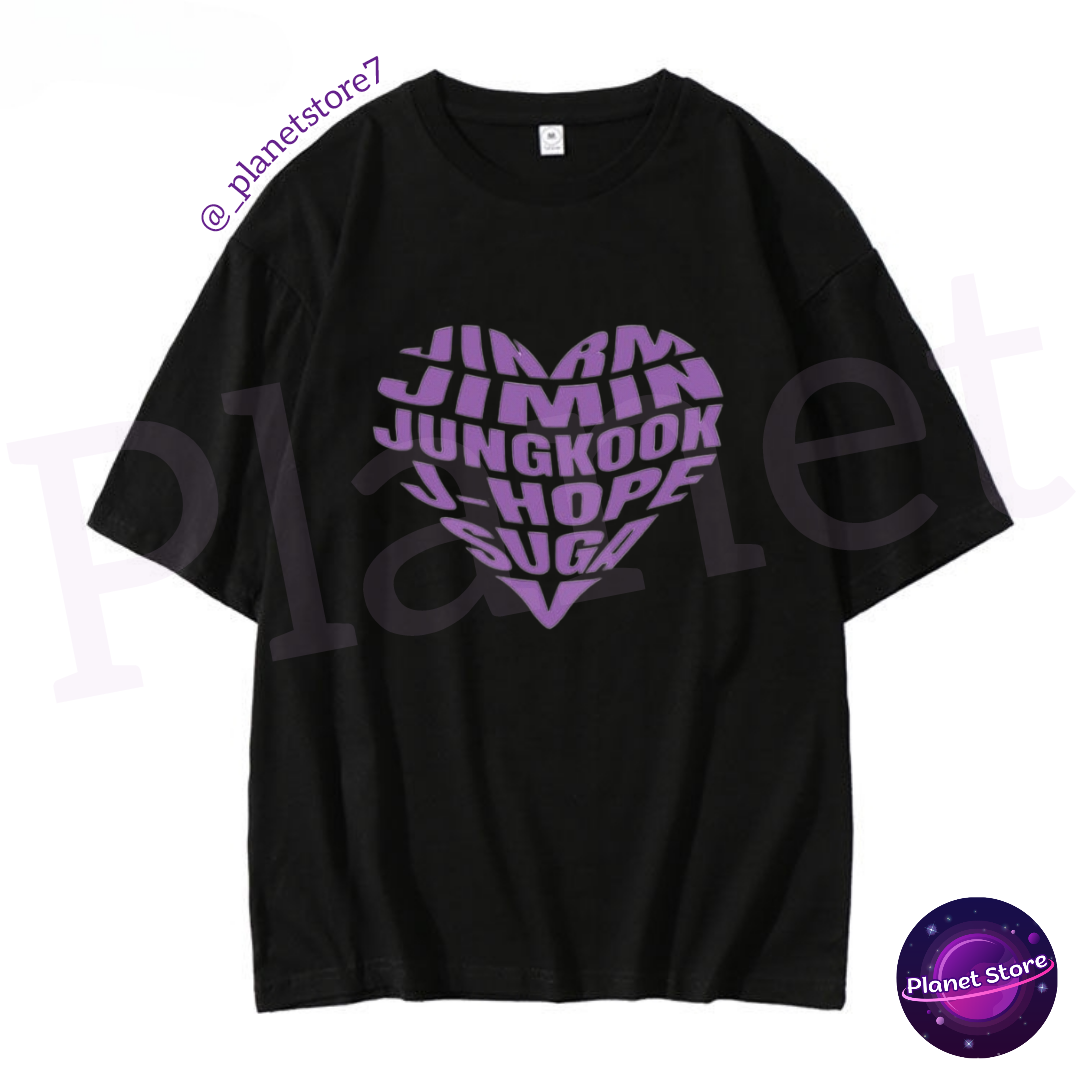 CAMISETA BTS 100% ALGODÓN (blanca y negra)