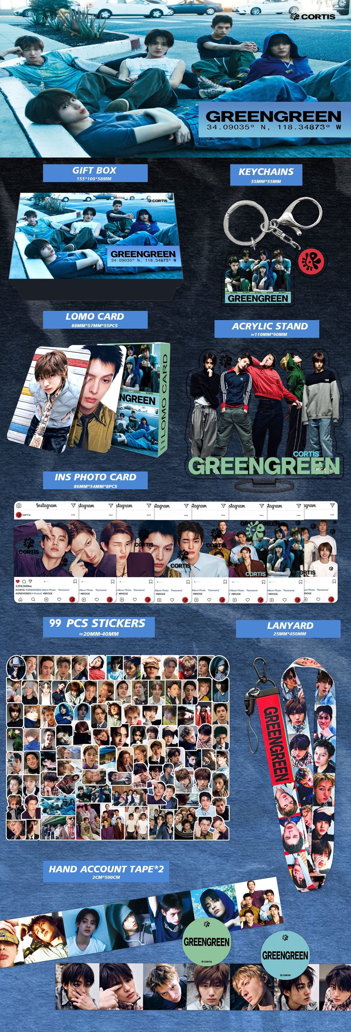 CORTIS GREENGREEN WITH 175 PIECES (GIFT BOX WITH/ VARIOUS ITEMS!✨)