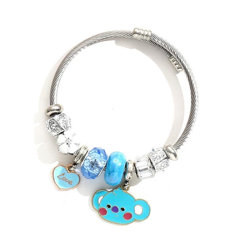 PULSERA CON CHARMS DE ACERO INOXIDABLE BT21/BTS (todos los personajes)