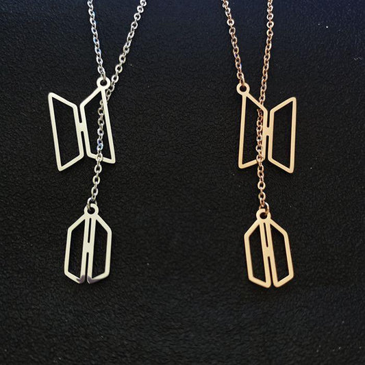 COLLAR DE ACERO INOXIDABLE BTS♡ARMY (unidad y par)