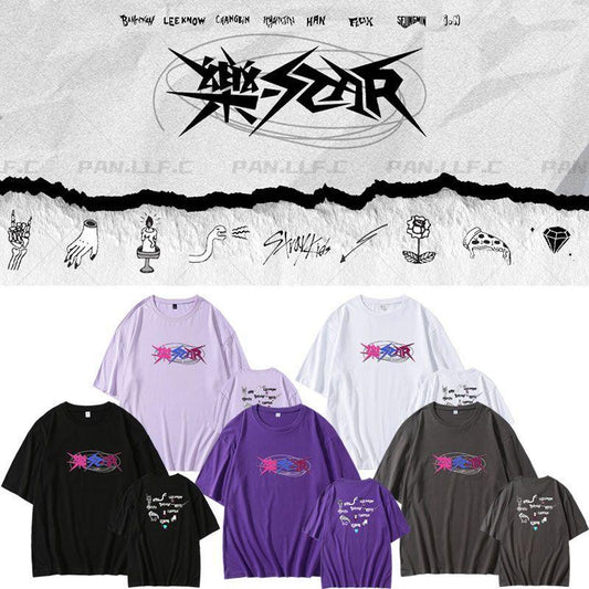 STRAY KIDS 樂-STAR CAMISETA 100% ALGODÓN