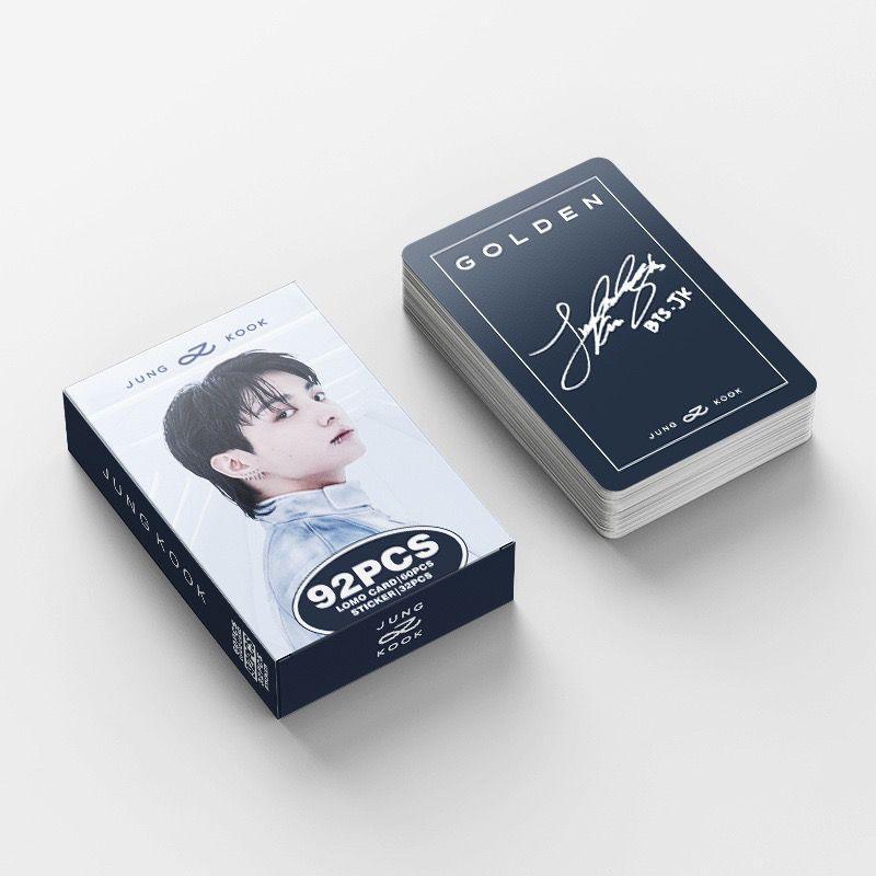 JUNGKOOK GOLDEN PHOTOCARDS 92 UNIDADES (60 TARJETAS FOTOGRÁFICAS + 32 PEGATINAS)