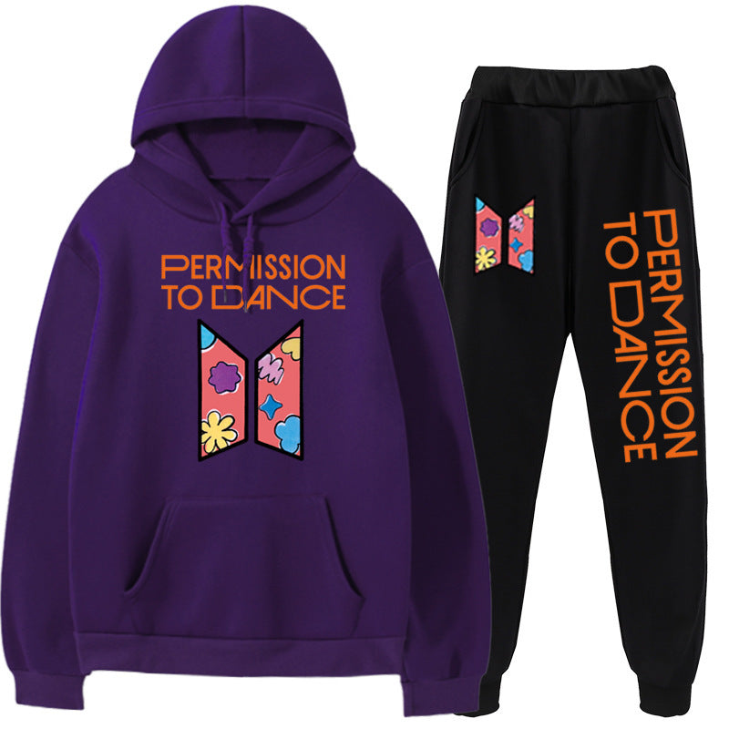 CONJUNTO DE SUDADERA CON CAPUCHA Y PANTALONES BTS PERMISSION TO DANCE
