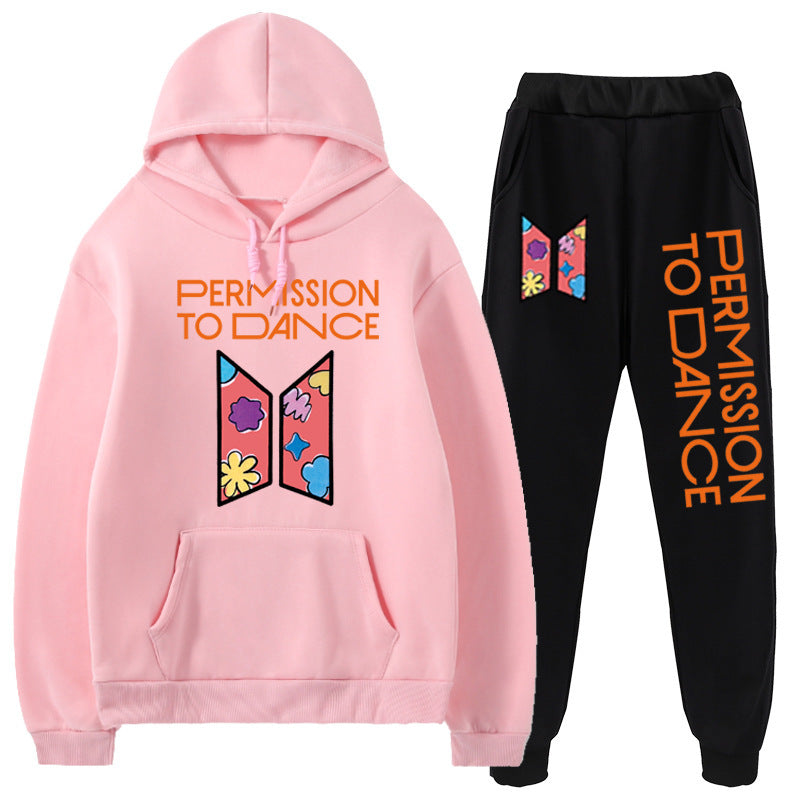 CONJUNTO DE SUDADERA CON CAPUCHA Y PANTALONES BTS PERMISSION TO DANCE