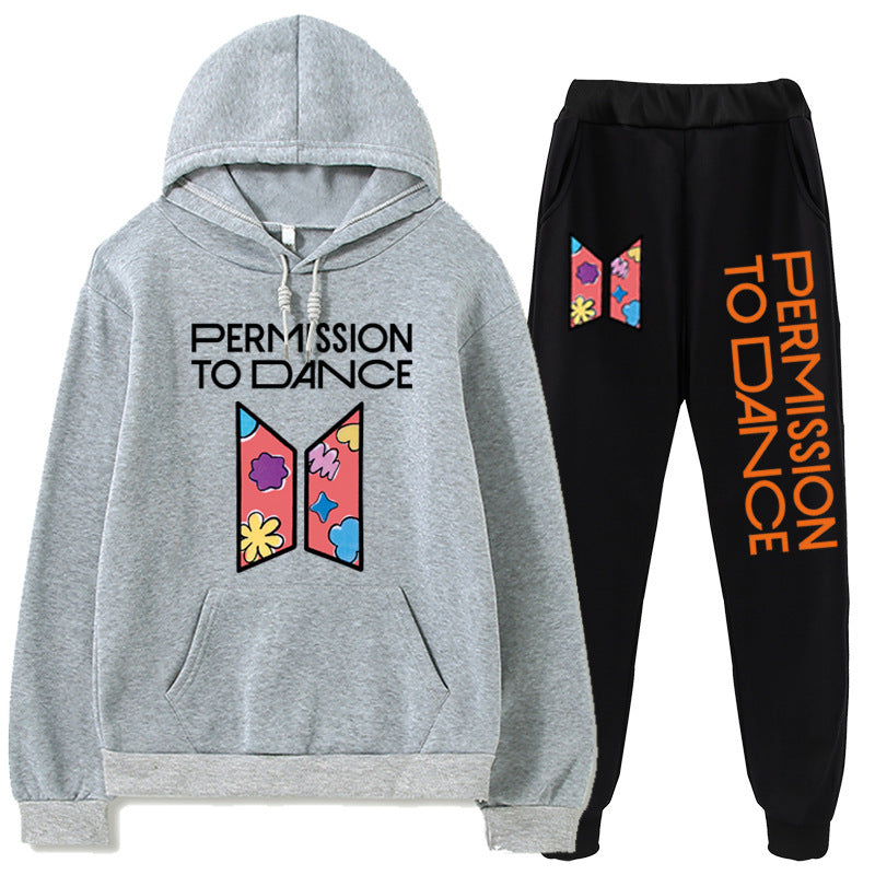 CONJUNTO DE SUDADERA CON CAPUCHA Y PANTALONES BTS PERMISSION TO DANCE