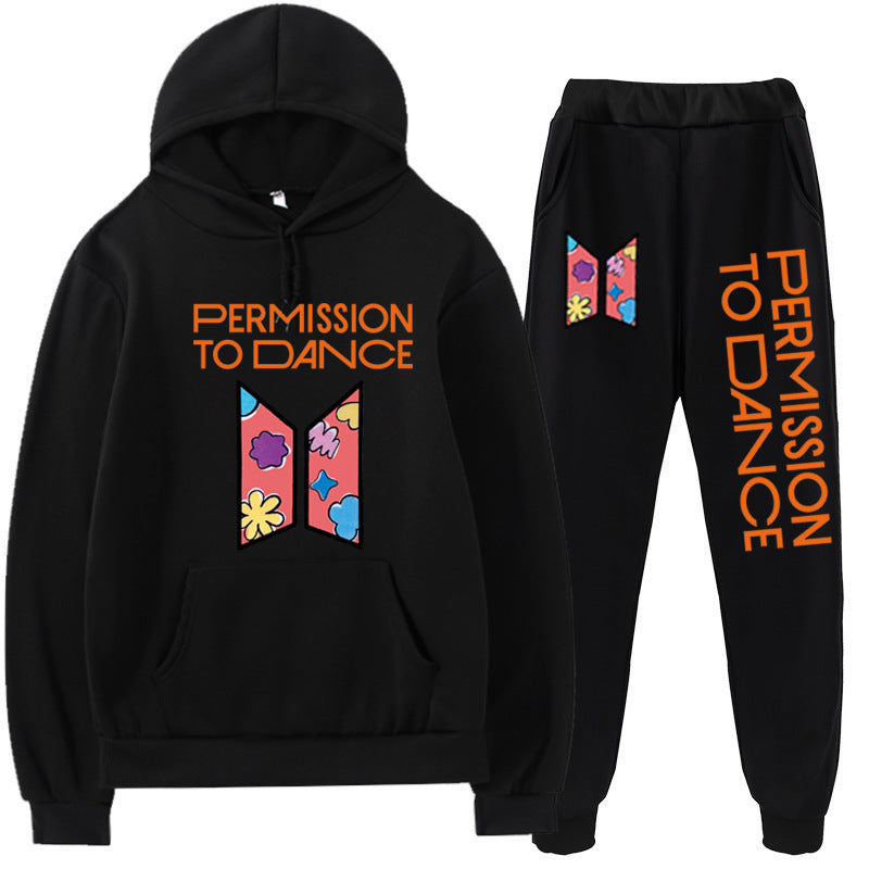 CONJUNTO DE SUDADERA CON CAPUCHA Y PANTALONES BTS PERMISSION TO DANCE