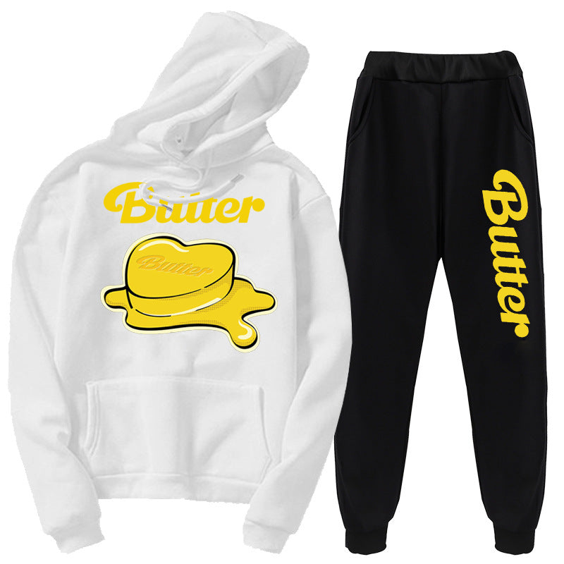 CONJUNTO DE SUDADERA CON CAPUCHA Y PANTALONES BTS BUTTER