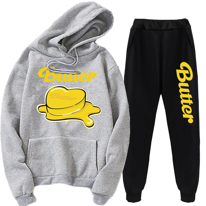 CONJUNTO DE SUDADERA CON CAPUCHA Y PANTALONES BTS BUTTER