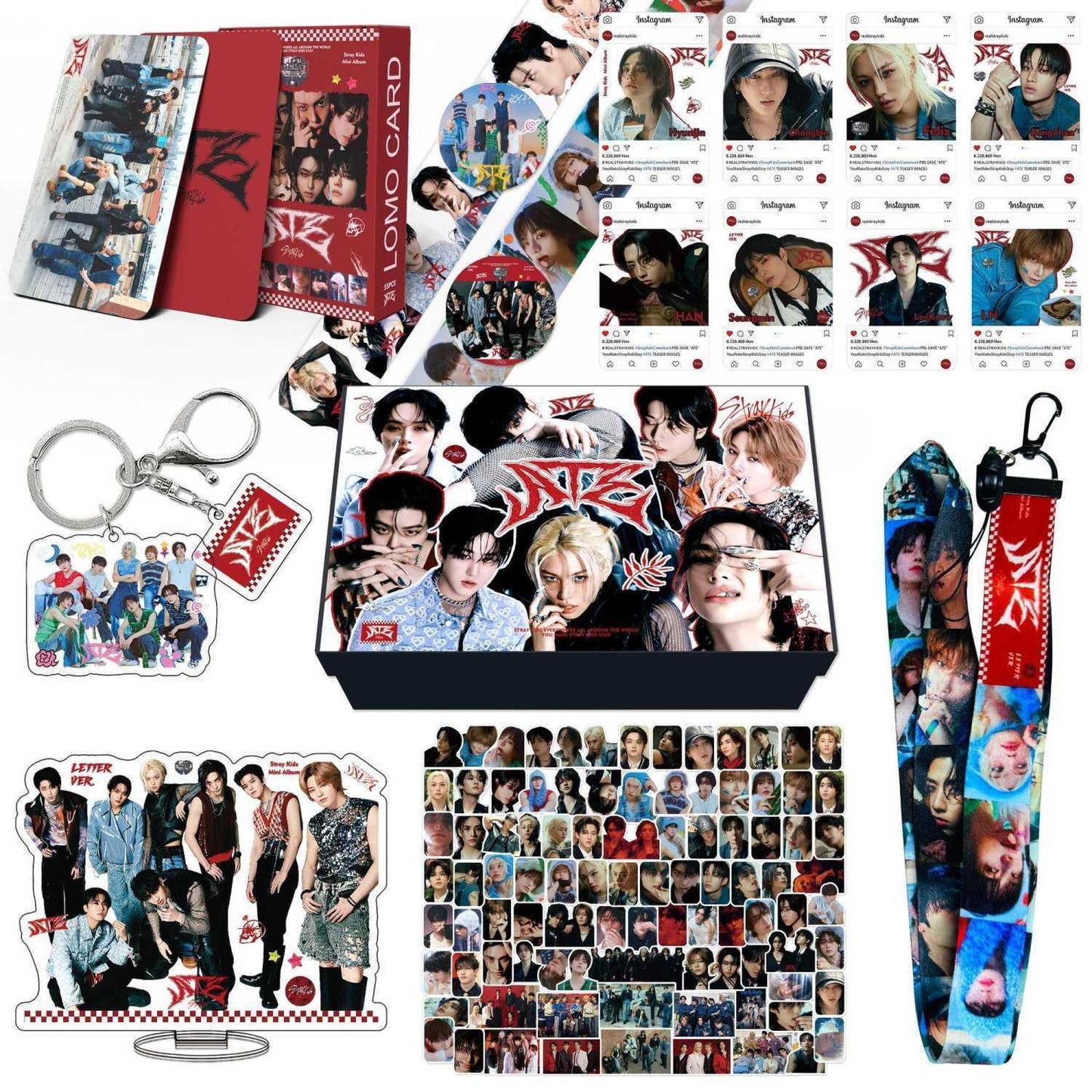 STRAY KIDS KIT ATE 164 PIEZAS (¡CAJA DE REGALO CON VARIOS ARTÍCULOS!✨)