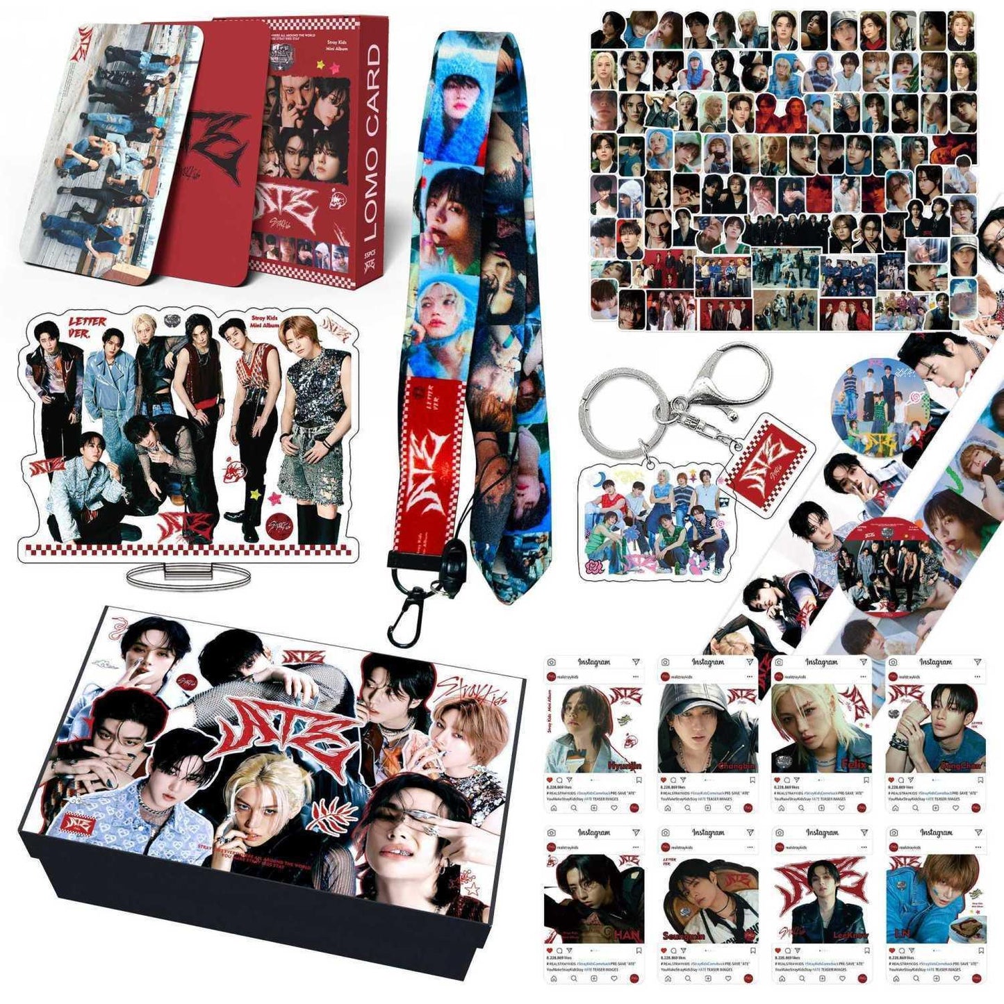 STRAY KIDS KIT ATE 164 PIEZAS (¡CAJA DE REGALO CON VARIOS ARTÍCULOS!✨)