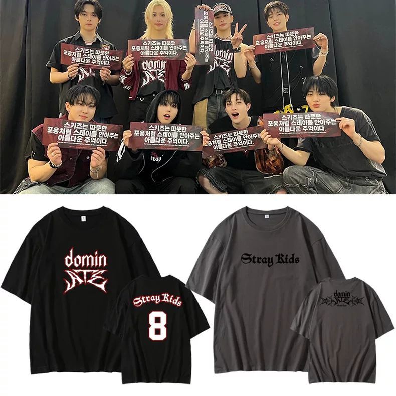 CAMISETAS STRAY KIDS DOMIN ATE TOUR 100% ALGODÓN