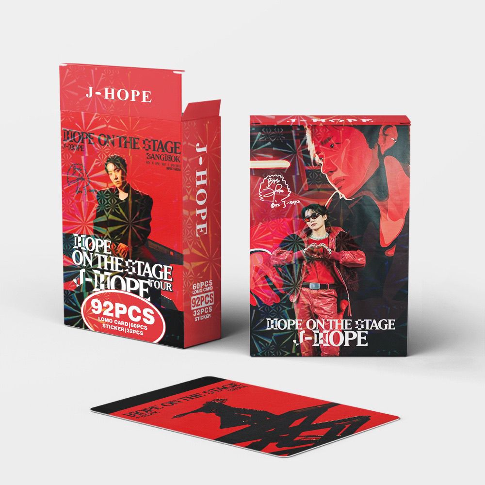 JHOPE “HOPE ON THE STAGE” 92 PIEZAS (60 FOTOTARJETAS + 32 PEGATINAS)