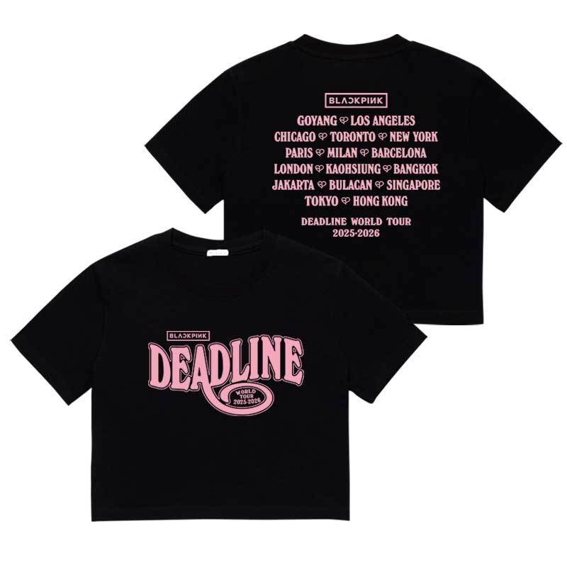 CAMISETAS/TOPS CORTOS BLACKPINK PLAZO LÍMITE 100% ALGODÓN