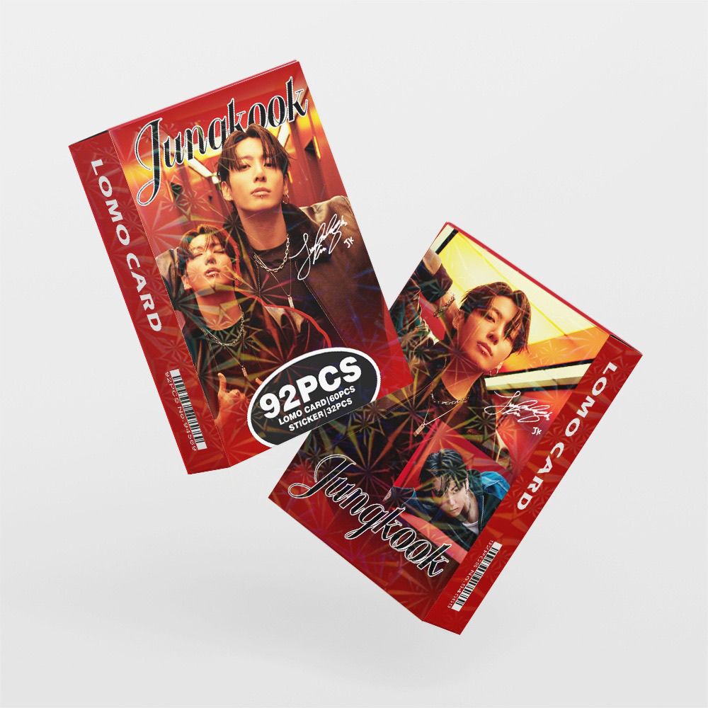JUNGKOOK PHOTOCARDS 92 UDS (60 FOTOTARJETAS + 32 PEGATINAS)