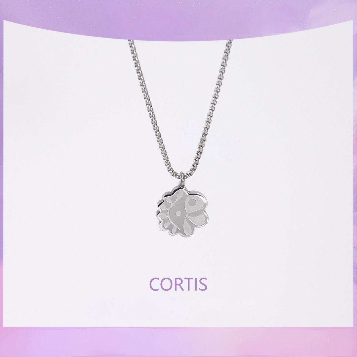 COLLAR CORTIS ACERO TITANIO + 3 photocards variadas