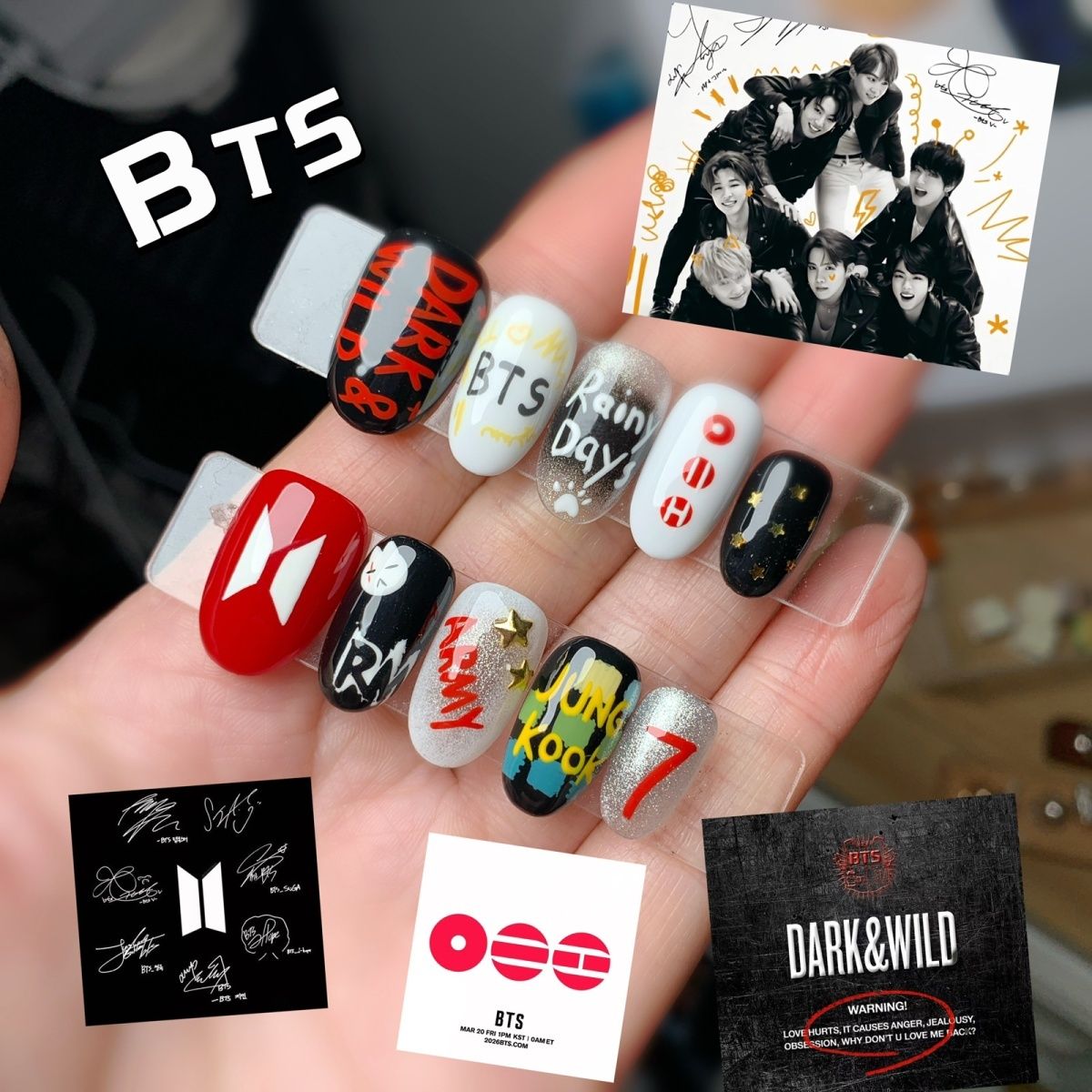 UÑAS POSTIZAS DE BTS