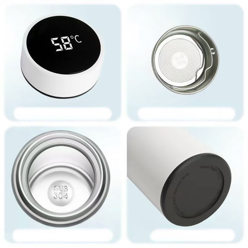 CORTIS BOTELLAS TÉRMICAS DE ACERO INOXIDABLE CON PANTALLA LED