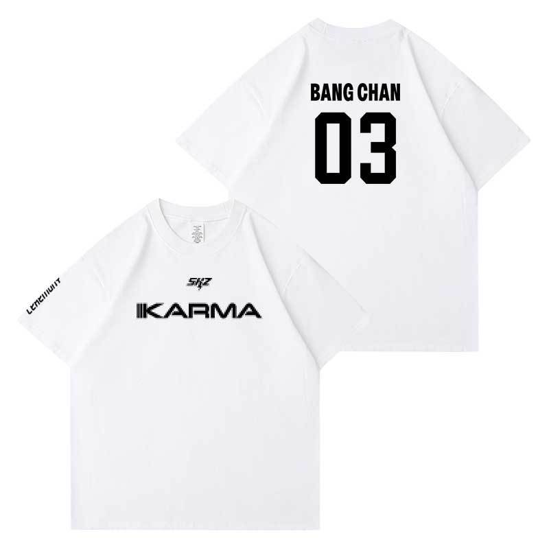CAMISETAS STRAY KIDS KARMA 100% ALGODÓN (COLOR BLANCO)