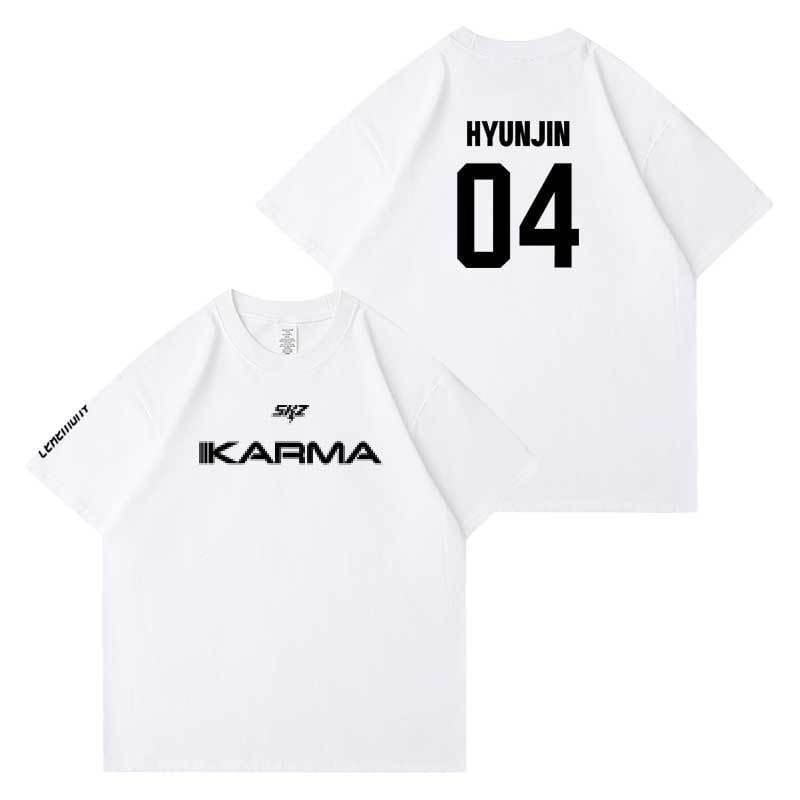 CAMISETAS STRAY KIDS KARMA 100% ALGODÓN (COLOR BLANCO)