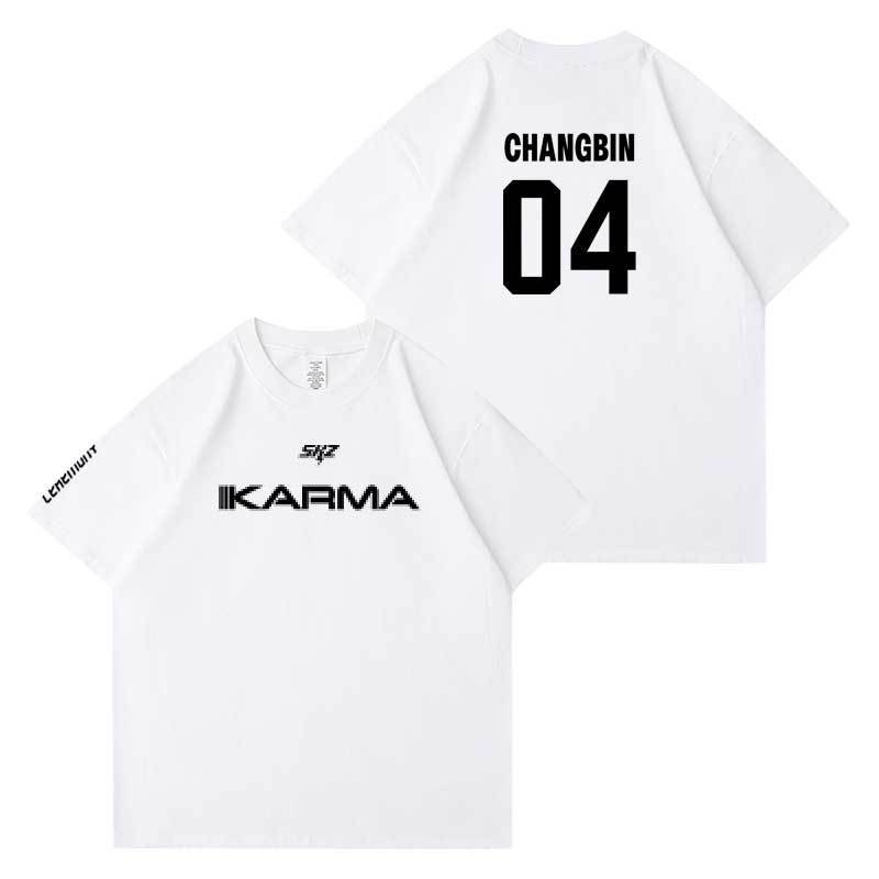 CAMISETAS STRAY KIDS KARMA 100% ALGODÓN (COLOR BLANCO)