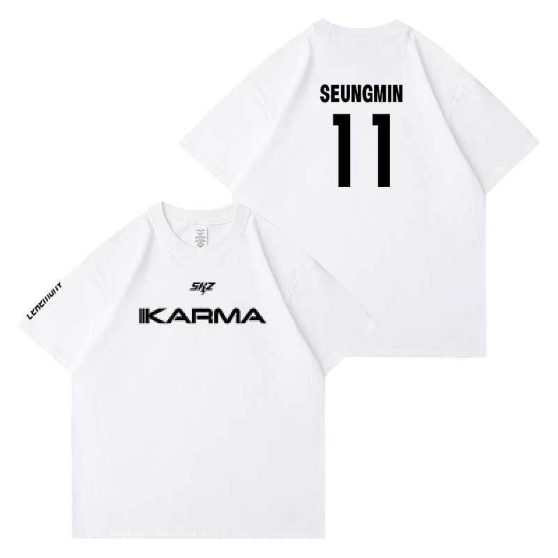 CAMISETAS STRAY KIDS KARMA 100% ALGODÓN (COLOR BLANCO)