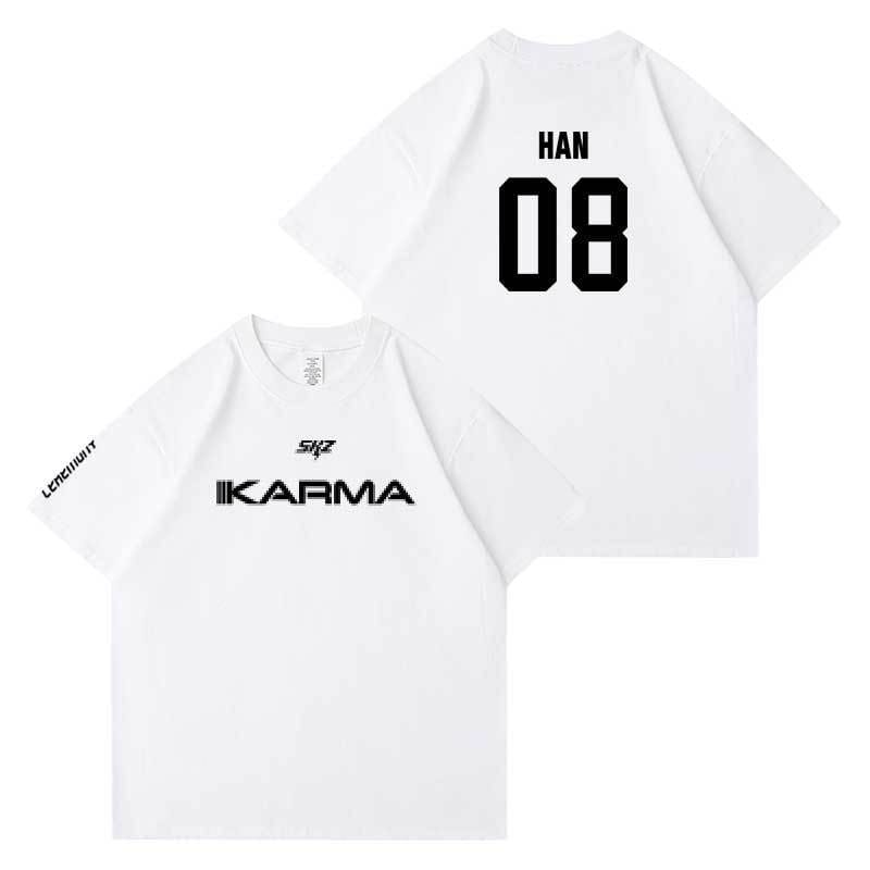CAMISETAS STRAY KIDS KARMA 100% ALGODÓN (COLOR BLANCO)