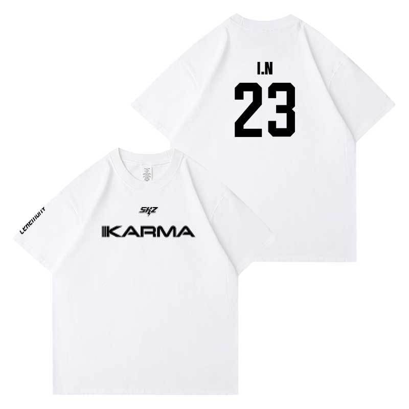 CAMISETAS STRAY KIDS KARMA 100% ALGODÓN (COLOR BLANCO)