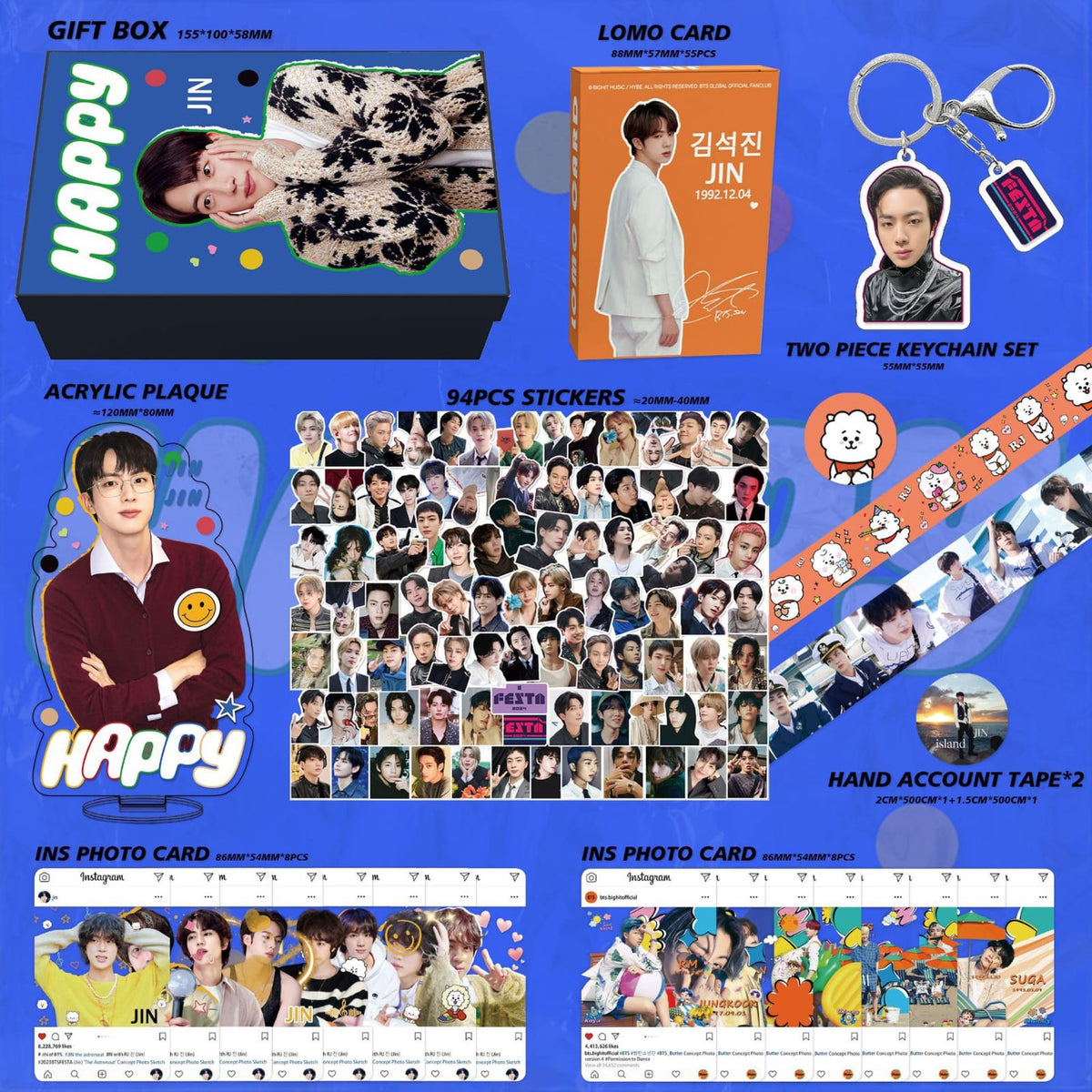 CAJA DE REGALO FELIZ DE JIN DE BTS