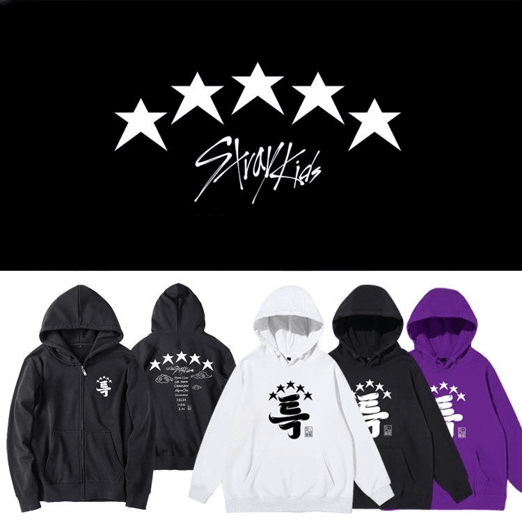 SUDADERA CON CAPUCHA STRAY KIDS 5 ESTRELLAS