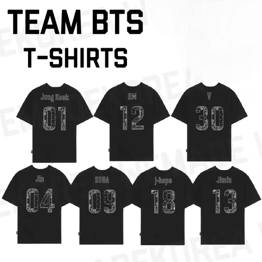 CAMISETAS DE ALGODÓN 100% EQUIPO BTS