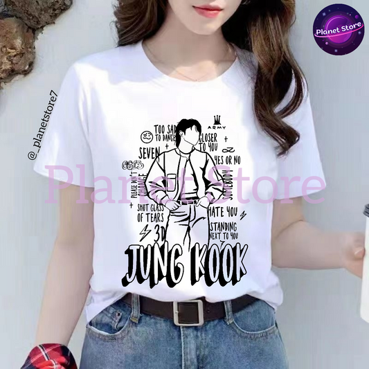 CAMISETA DORADA DE JUNGKOOK 100% ALGODÓN (blanca y negra) 