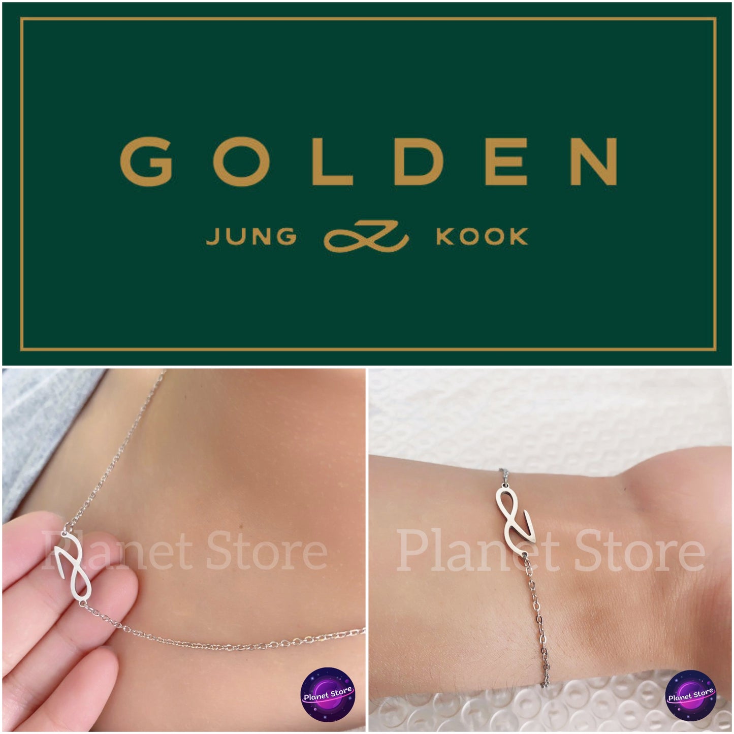 JUNGKOOK CADENA / PULSERA DORADA EN ACERO INOXIDABLE
