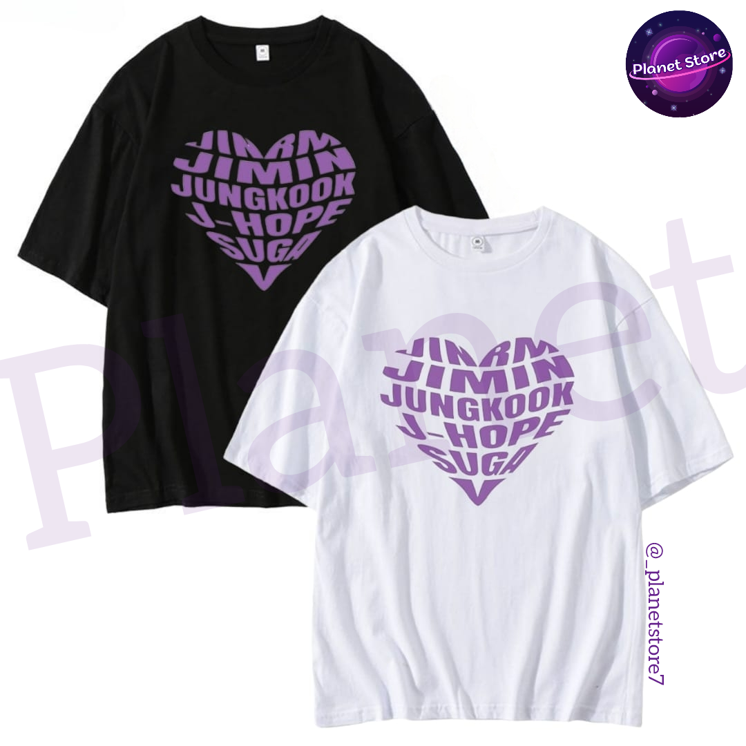 CAMISETA BTS 100% ALGODÓN (blanca y negra) 