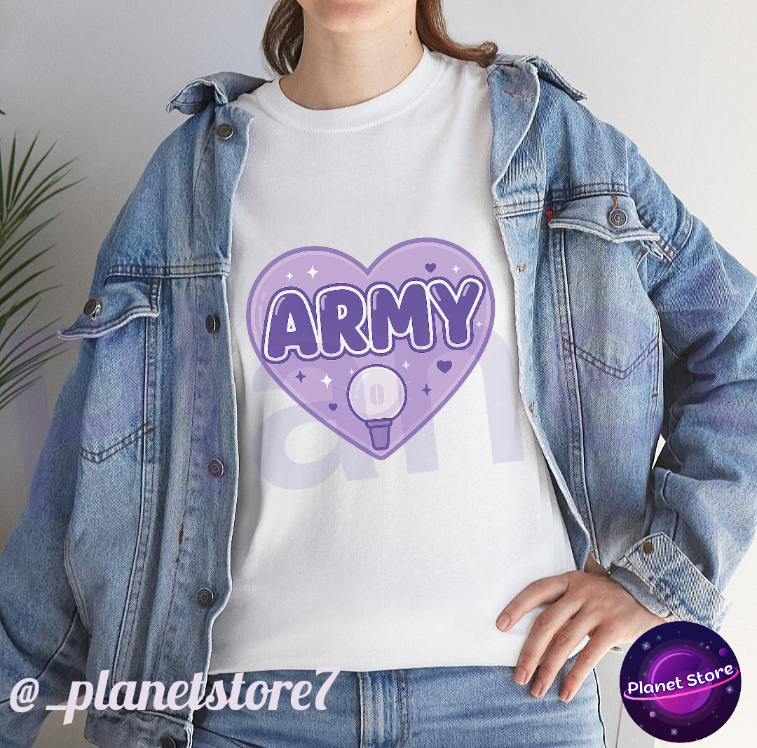 CAMISETA ARMY BTS 100% ALGODÓN (blanca y negra) 