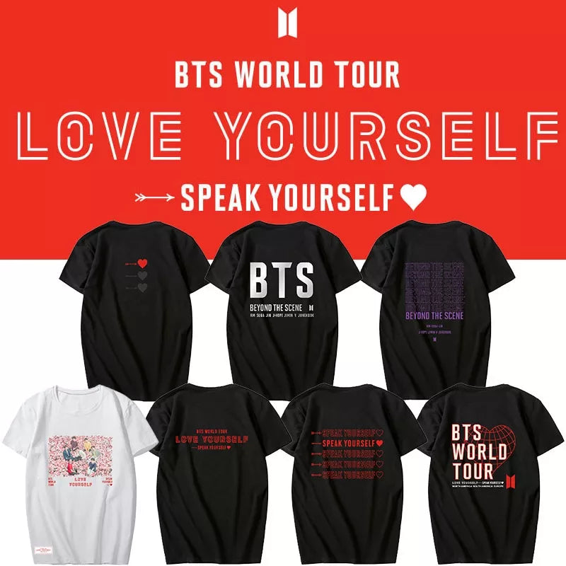 CAMISETAS BTS WORLD TOUR L.Y SPEAK YOURSELF 100% ALGODÓN