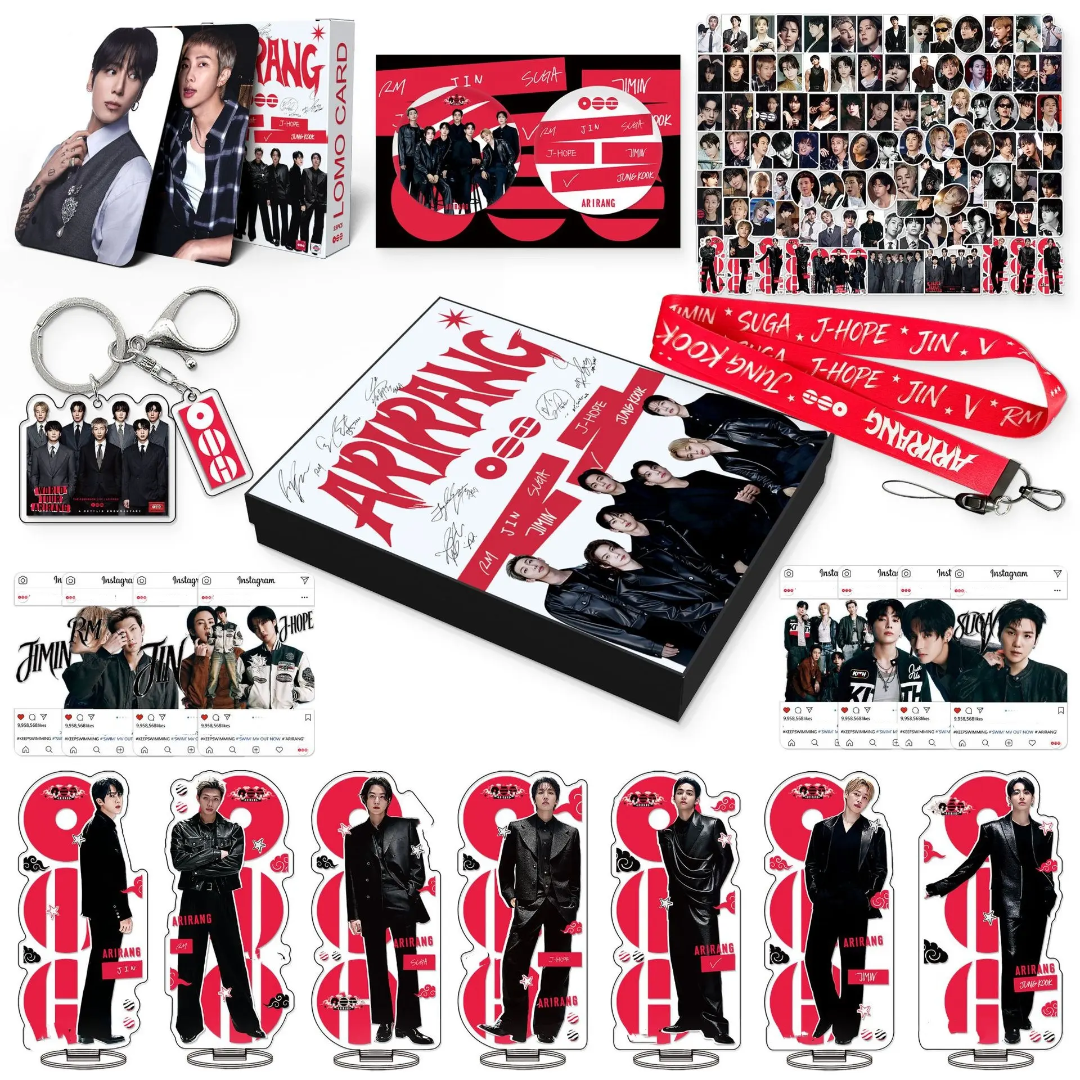 BTS ARIRANG KIT CON 175 PIEZAS (¡CAJA DE REGALO CON/ VARIOS ARTÍCULOS!✨)