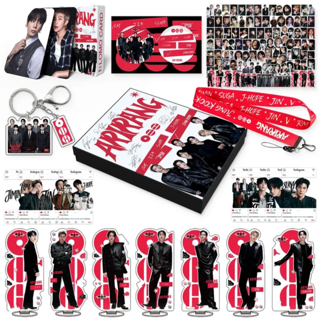 BTS ARIRANG KIT CON 175 PIEZAS (¡CAJA DE REGALO CON/ VARIOS ARTÍCULOS!✨)