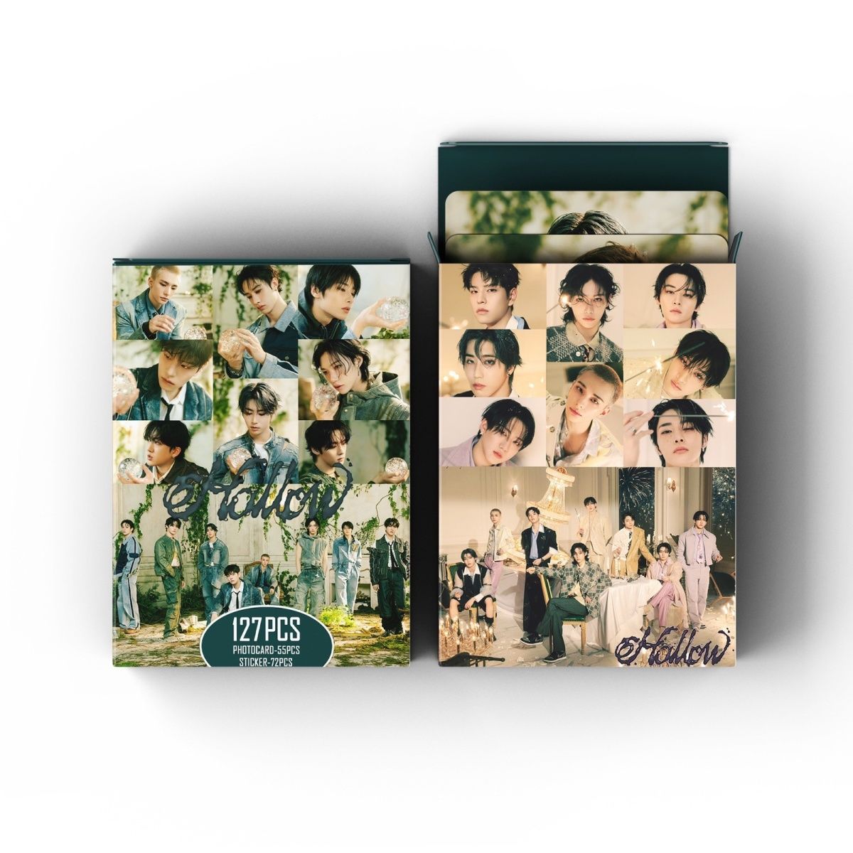 STRAY KIDS MERCH PHOTOCARDS HOLLOW KIT 127 PCS (55 PHOTOCARDS + 72 STICKERS)